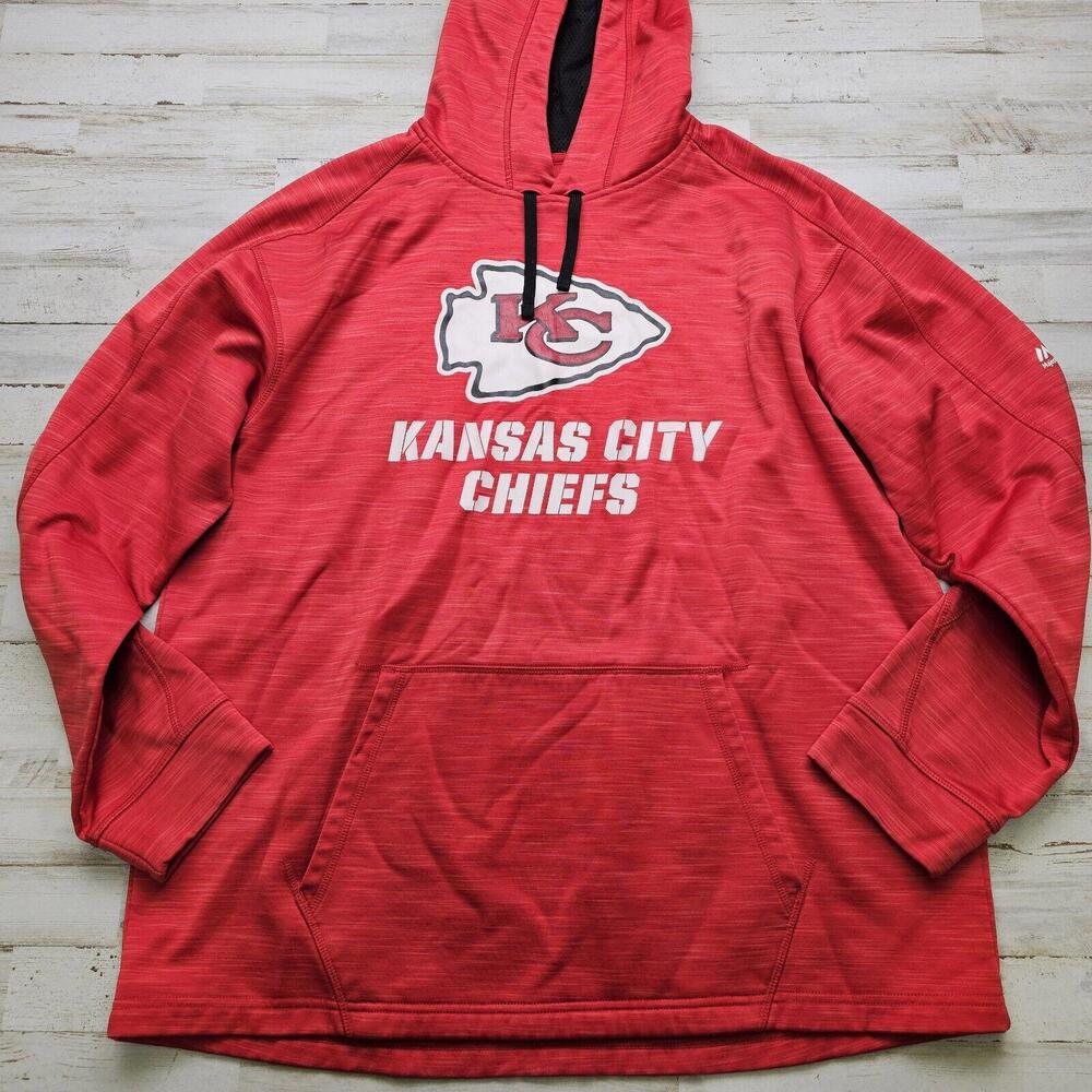 Mens XL Majestic NFL Kansas City Chiefs Pullover Hoodie Sweatshirt